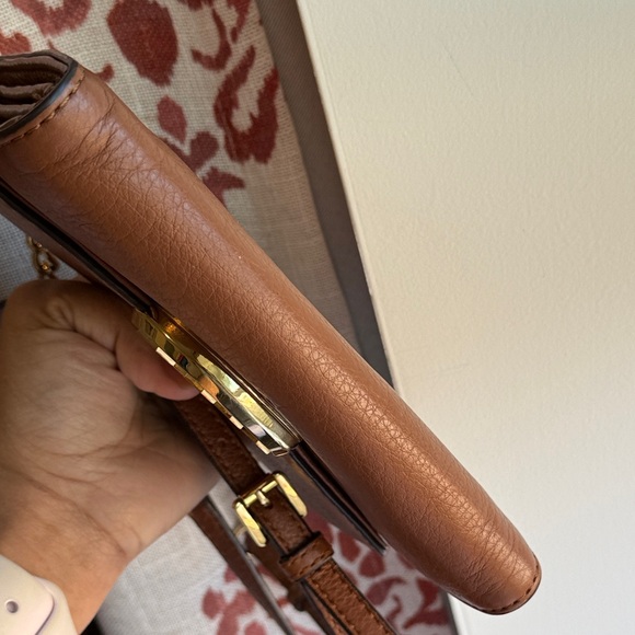 Michael Kors Tan Leather Crossbody Bag with Gold Accents - Picture 6 of 13